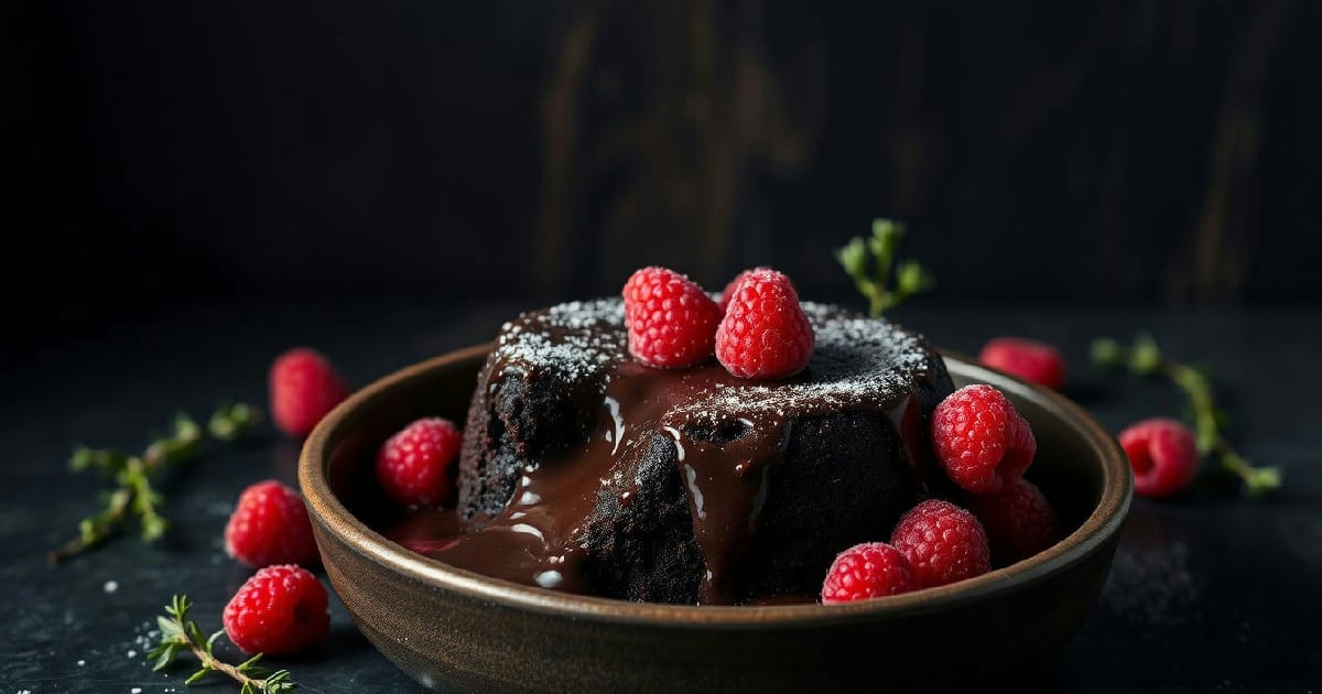 Raspberry Dark Chocolate Lava Cake