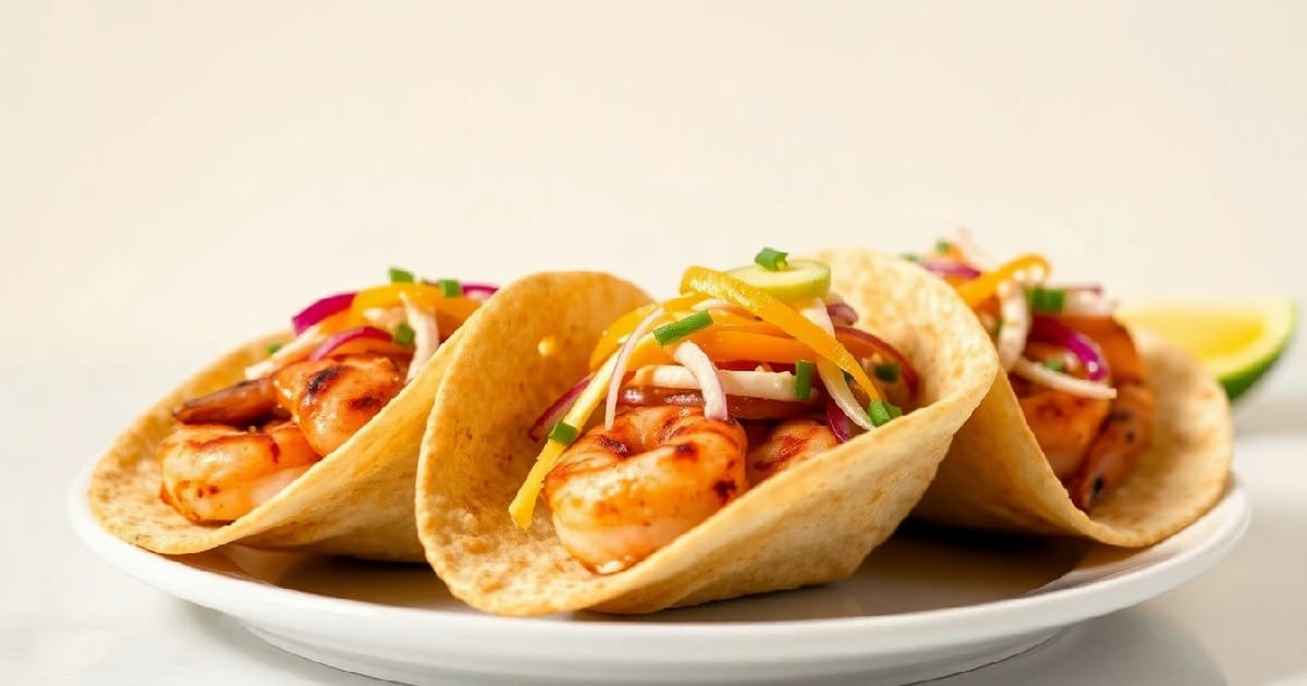Grilled Chipotle Shrimp Tacos on Corn Tortillas