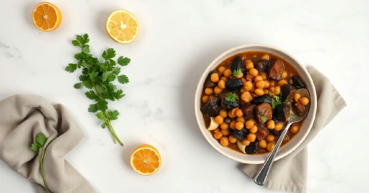 Sicilian Eggplant & Chickpea Stew