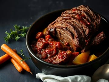 Slow Cooker Brisket with Wine and Tomatoes (Passover Edition)