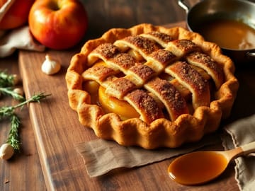 Caramel Apple Pie with Strusefl and Lattice