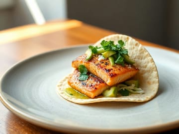 Grilled Salmon Tacos with Avocado‑Cilantro Slaw