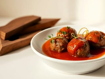 Herbed Lamb Meatballs in Tomato Jus