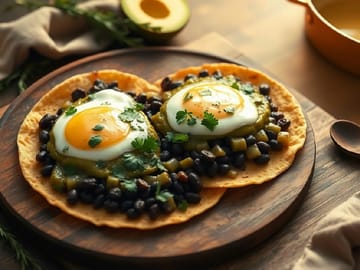 Huevos Rancheros with Tomatillo Green Sauce