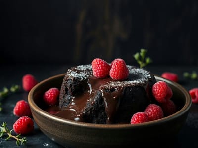 Raspberry Dark Chocolate Lava Cake